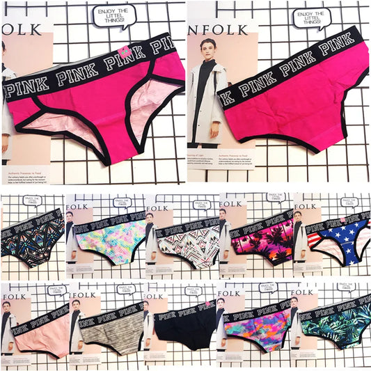 Sexy Women Underwear Erotic Lingerie Underpanties Fitness Briefs Fashion Pink Cotton Pattern Sexi Beachwear Panty Thong Panties