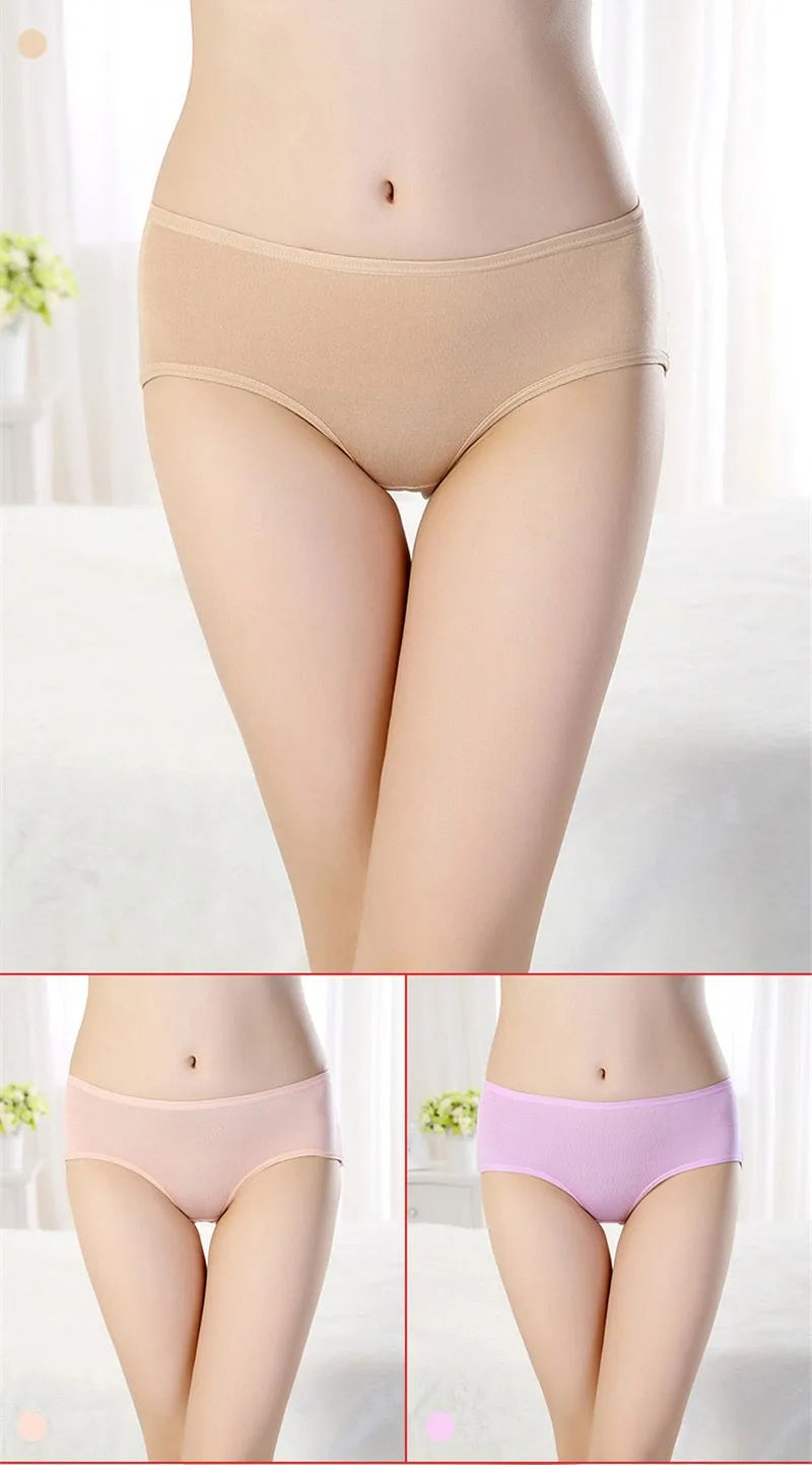 3 Pieces/Set Bamboo Fiber Women Underwear Big Size Comfort Breathable Antibacterial Panties Female Briefs