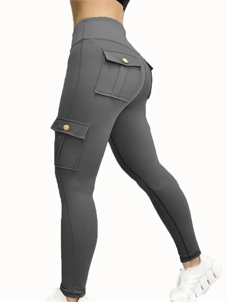 Pockets Gym Leggings Women High Waist Fashion Fitness Pants Skinny Stretch Outdoors Comfortable Sport  Leggings