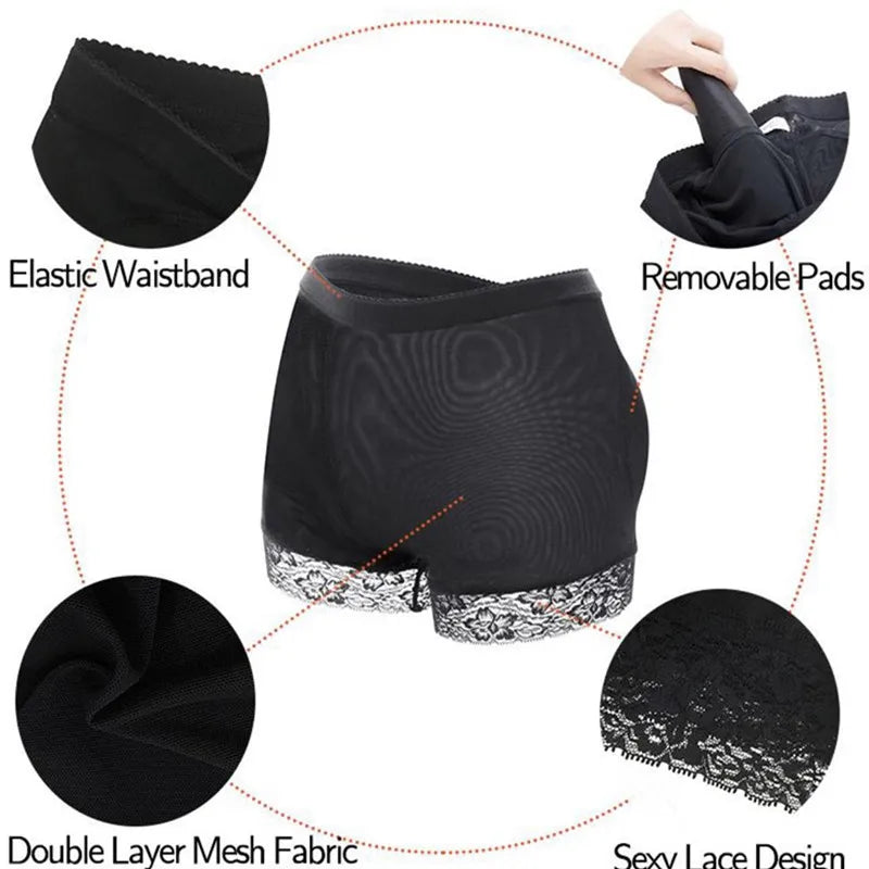 Shaper Pants Boyshort Panties Woman Fake Ass Underwear Push Up Padded  Buttock